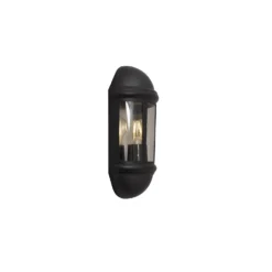 Ansell LED Vägglampa Latina Halv Lykta Svart - Passande för E27 Upp Till 42W | IP65 - Ljussensor