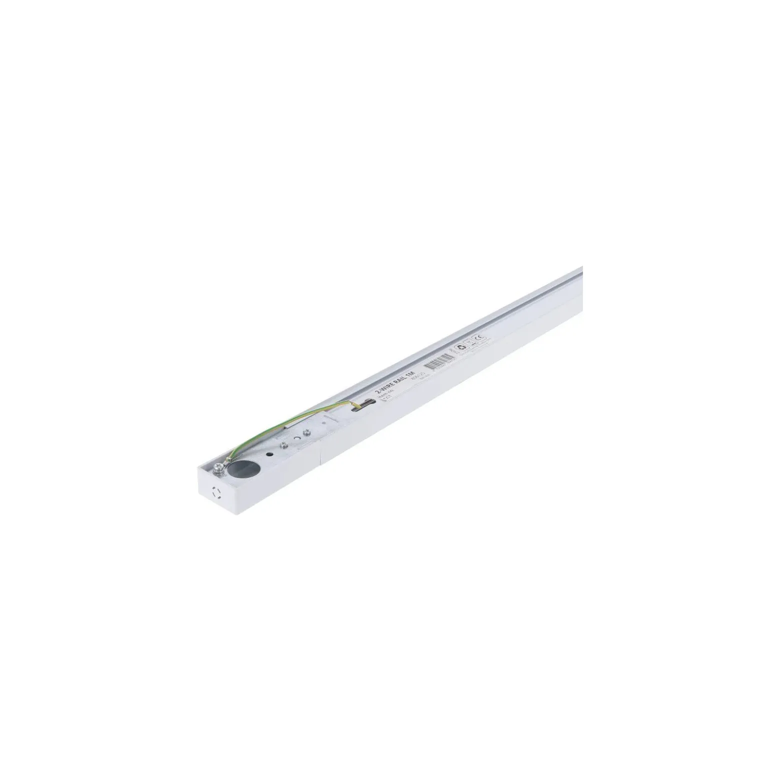 Bright Choice Komplett set 1-Fas Rail L 1 x 1,5 Meter Vit | incl. 4x Spot + GU10 2700K 3W Dimbar + Ändkåpa, Strömkontakt och L -Anslutningsstycke