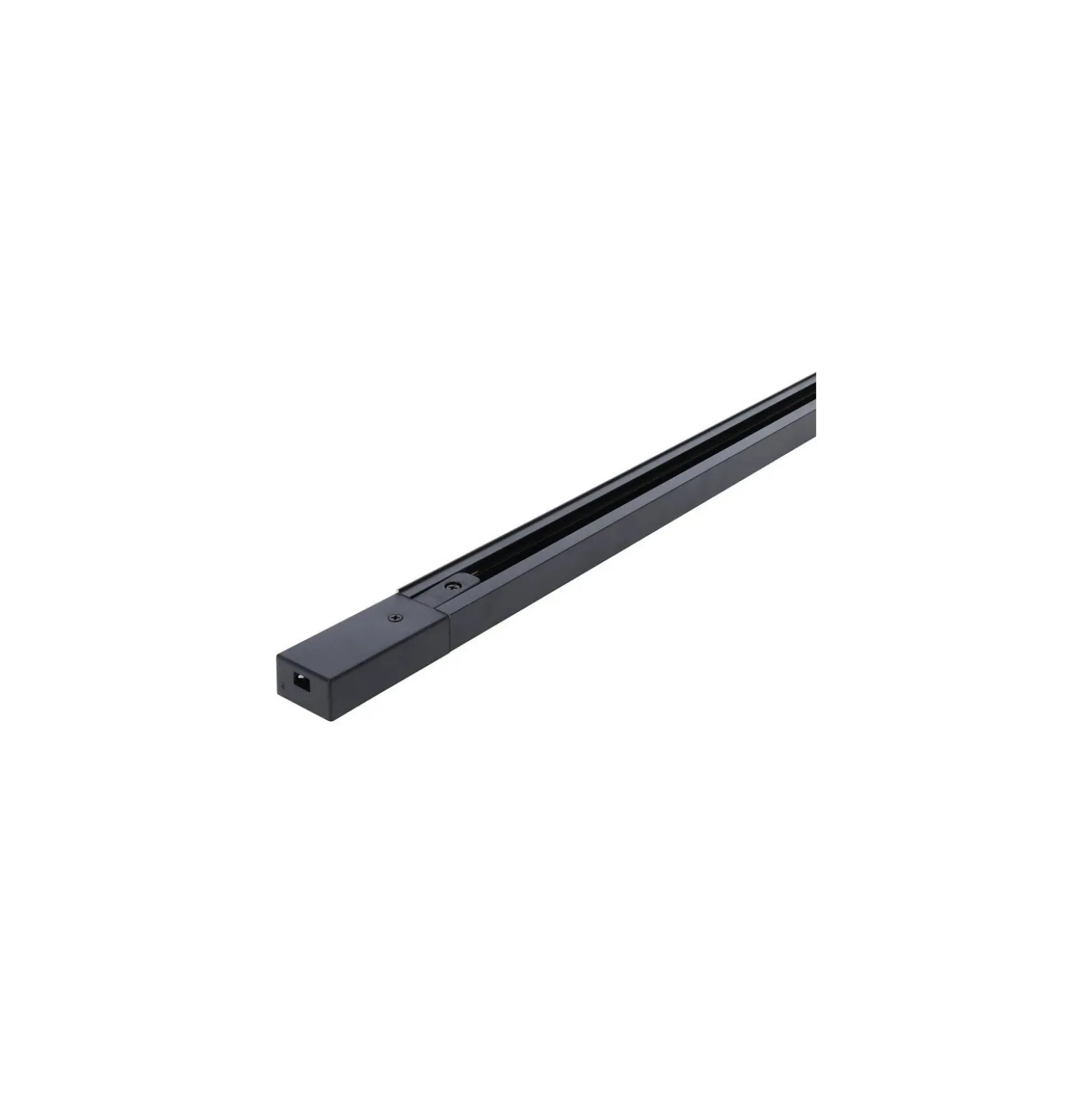 Bright Choice Komplett set 1-Fas Rail L 1,5 x 2 Meter Svart | incl. 6x Spot + GU10 2700K 3W Dimbar + Ändkåpa, Strömkontakt och L -Anslutningsstycke