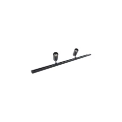 Bright Choice Komplett set 1-Fas Rail L 1 x 2 Meter Svart | incl. 5x Spot + GU10 2700K 3W Dimbar + Ändkåpa, Strömkontakt och L -Anslutningsstycke
