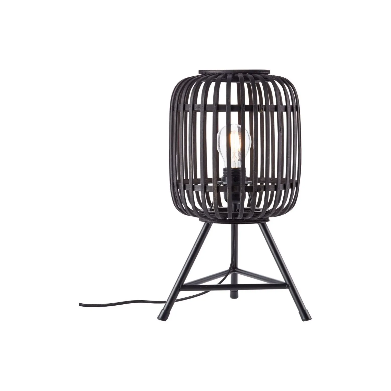 Brilliant Bordslampa Trärow Metall Bambu Svart Trä | Passande för 1x E27