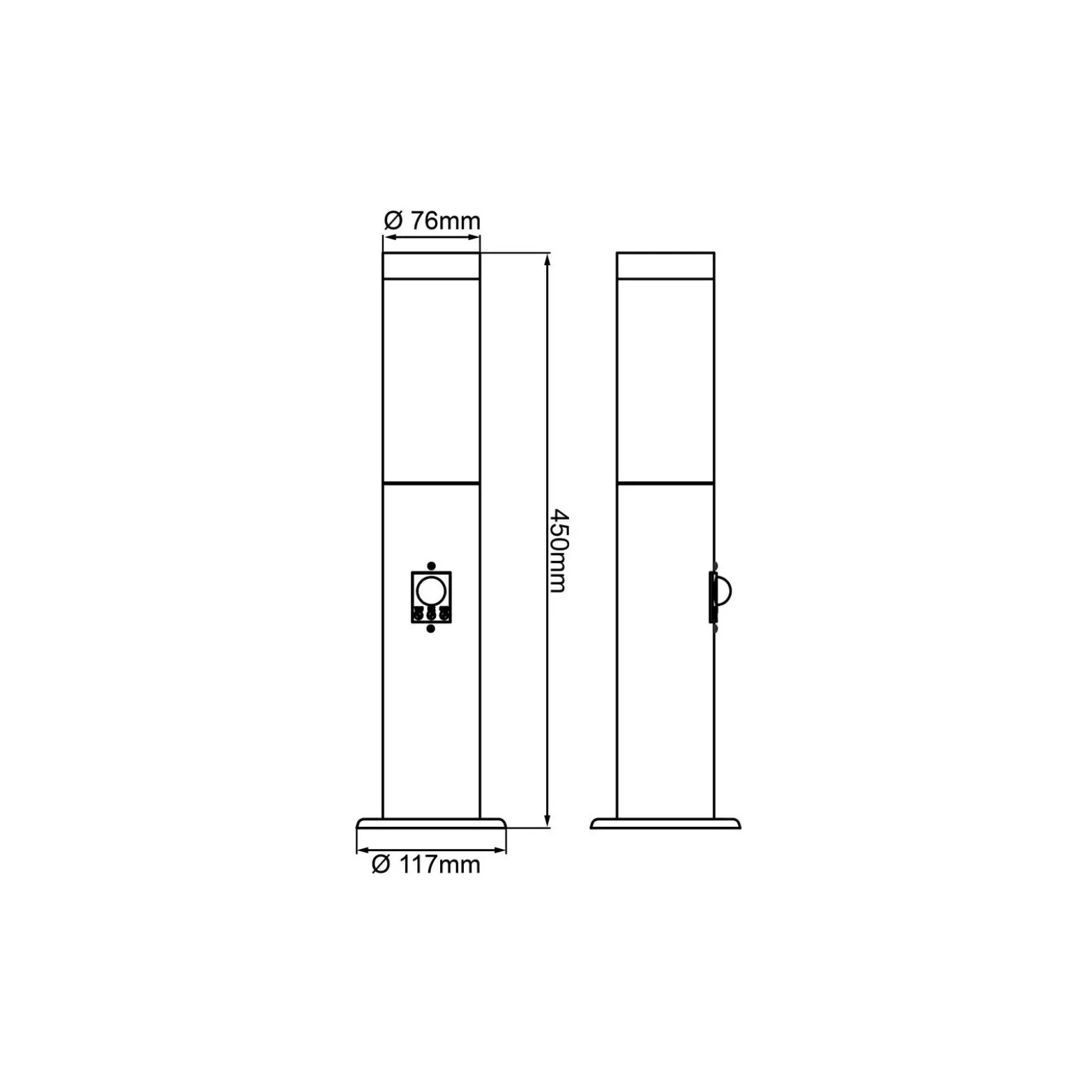 Brilliant Dody Pollare Golvlampa Metall Plast Svart | 120mm - IP44 - Utomhus - Passande för 1x E27