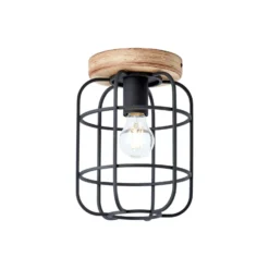 Brilliant Gwen Taklampa Metall Trä Svart | 200mm - Passande för 1x E27