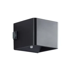 Brilliant Iseo Vägglampa Plast Svart 4W 300lm - 830 Varm Vit | IP44 - Utomhus - Rörelse- och Ljussensor - USB Uppladdningsbar