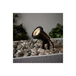Brilliant Janko Spik Ljus Aluminium Glas Svart 3W 250lm - 830 Varm Vit | 90mm - IP44 - Utomhus - Inkl. 1x GU10