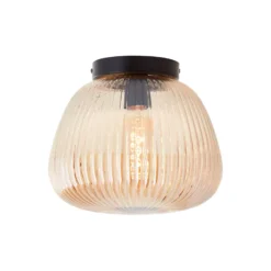 Brilliant Kaizen Taklampa Glas Metall Matt Svart Beige | 250mm - Passande för 1x E27