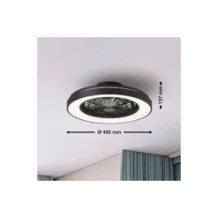 Brilliant Mazzaro Takfläkt Plast Svart 36W 4700lm - 830-865 CCT+RGB | 485mm - Fjärrkontroll Dimbar
