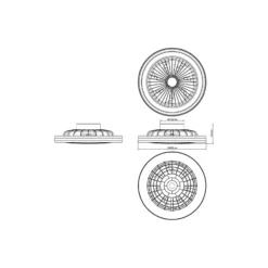 Brilliant Palmero Takfläkt Plast Metall Svart 36W 5000lm - 827-865 CCT | 466mm - Fjärrkontroll Dimbar
