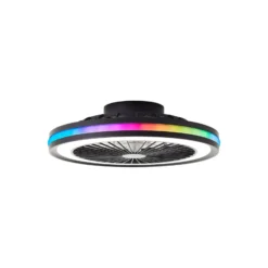 Brilliant Palmero Takfläkt Plast Metall Svart 36W 5000lm - 827-865 CCT | 466mm - Fjärrkontroll Dimbar