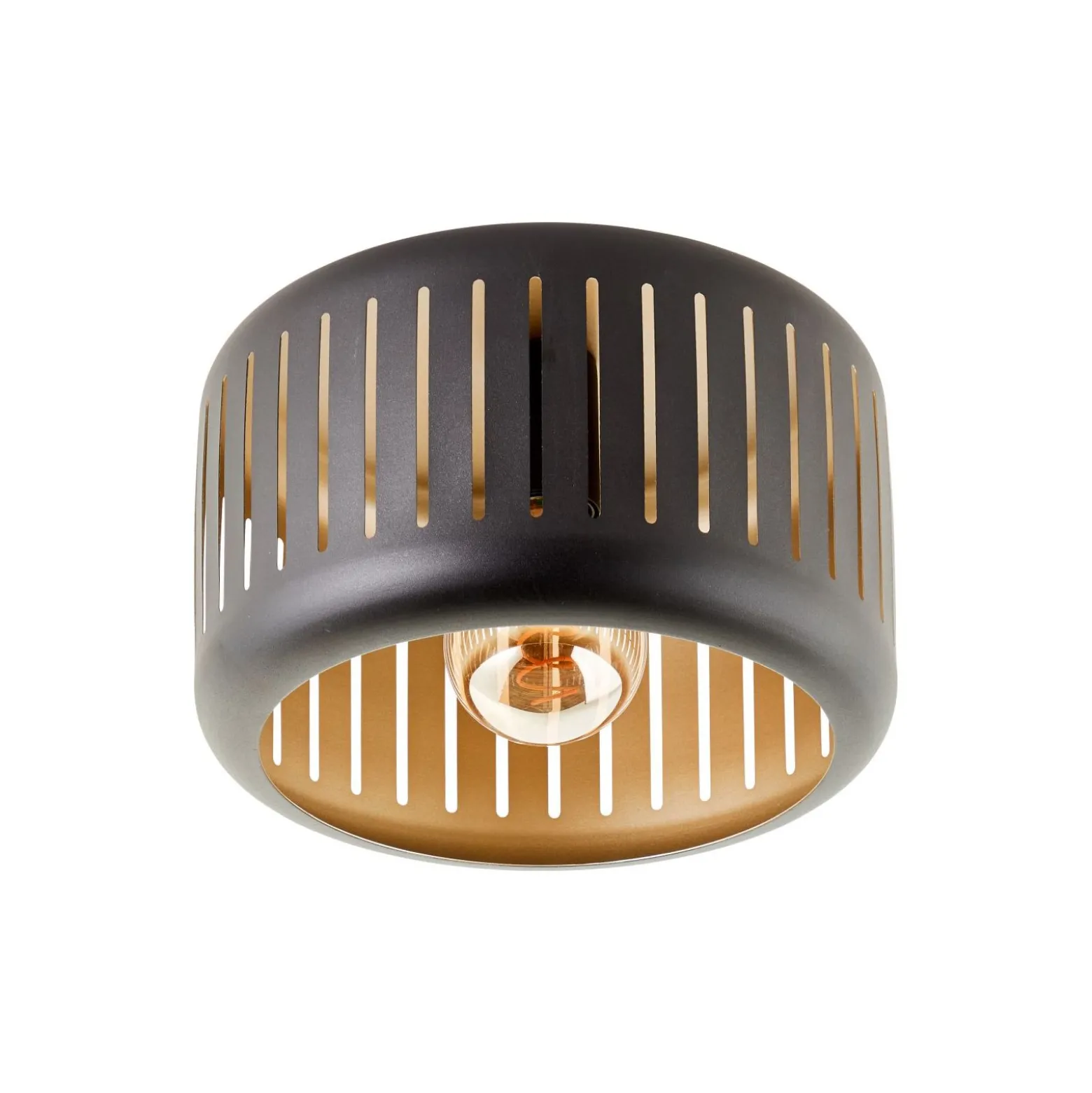 Brilliant Tyas Taklampa Metall Svart Guld | 270mm - Passande för 1x E27