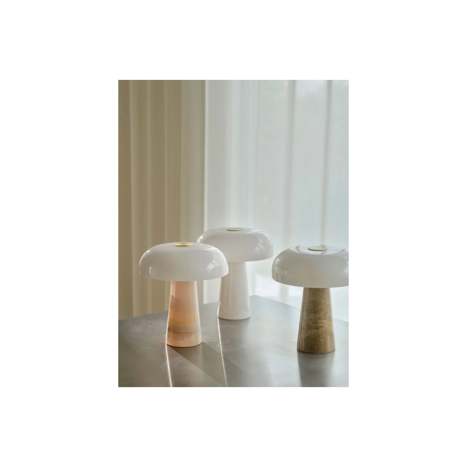 DFTP by Nordlux Bordslampa Glossy Marmor och Glas Vit | 220mm - Passande för 1x E14