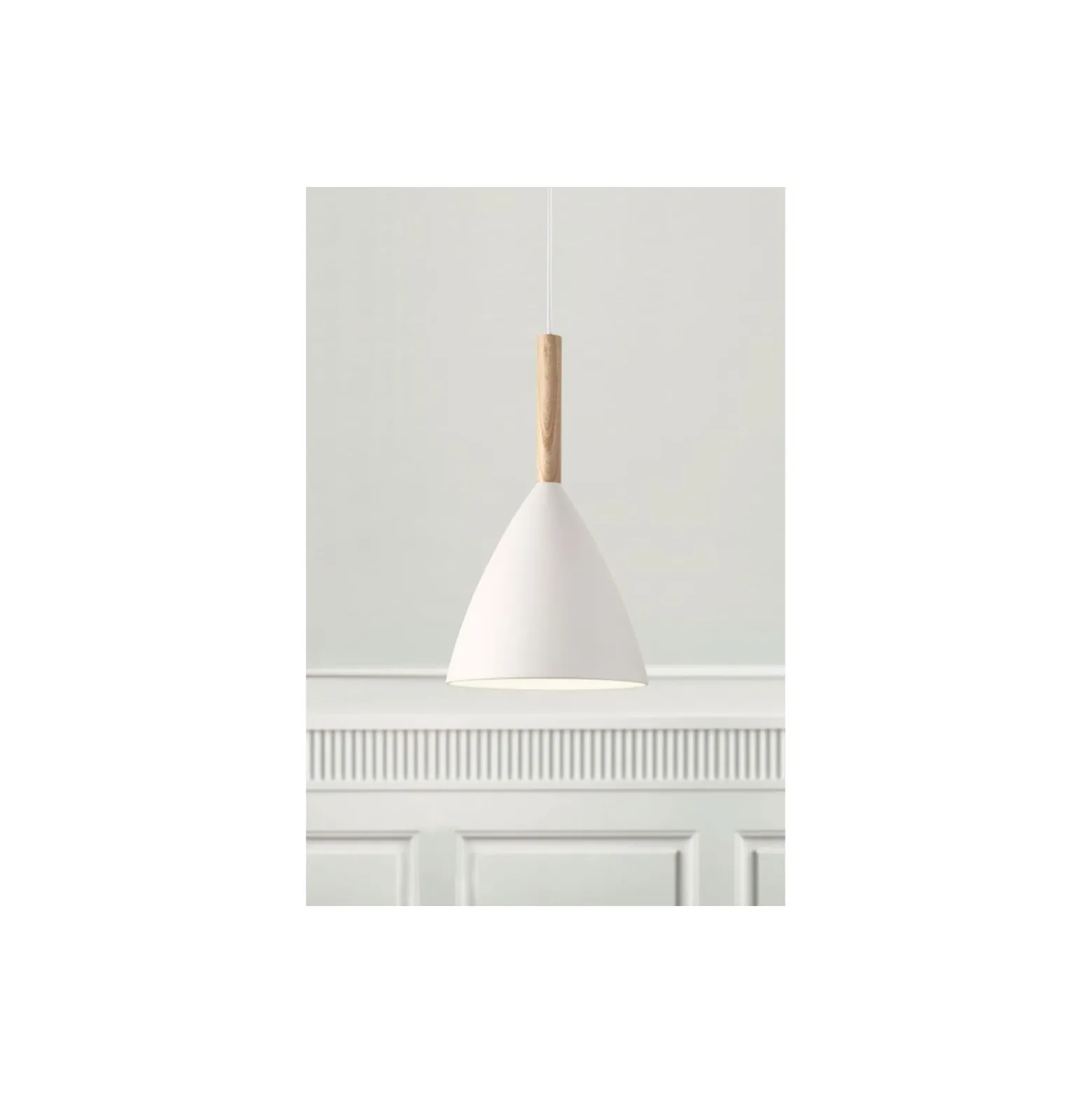 DFTP by Nordlux Pure 20 Pendellampa Metall och Trä Vit | Passande för E27