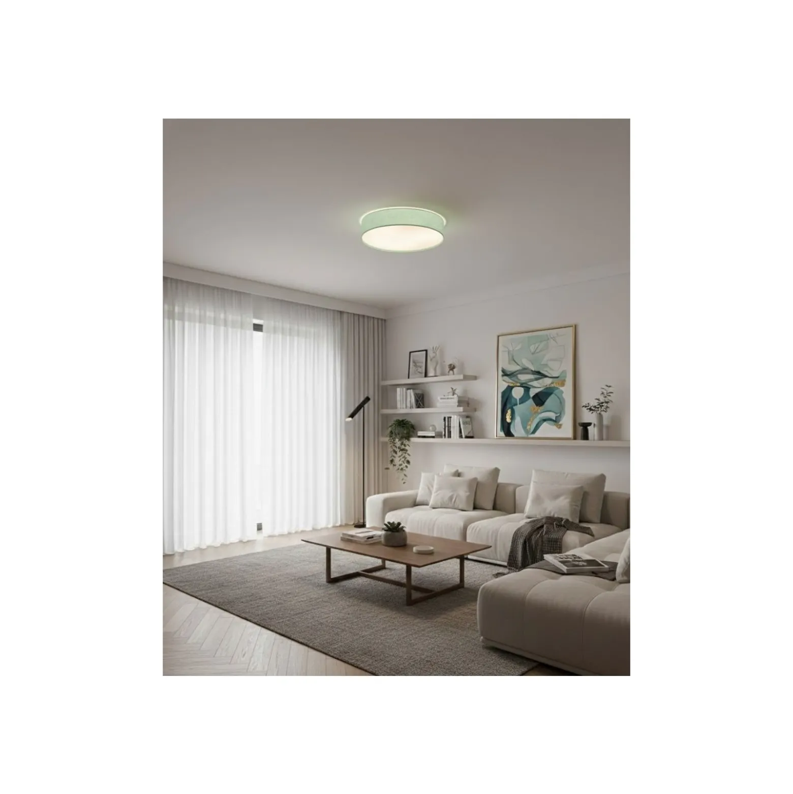 D'Lite Taklampa Lunelle 50cm Textil Grön | Passande För 3x E27
