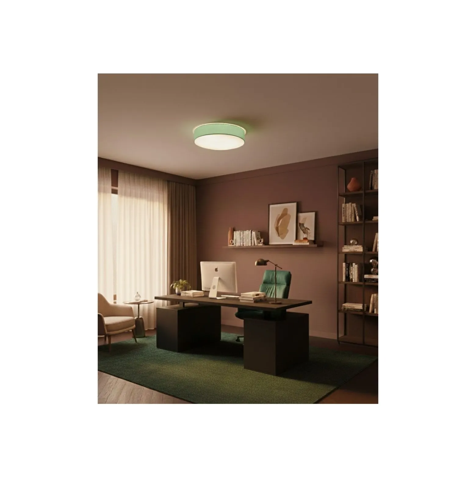 D'Lite Taklampa Lunelle 50cm Textil Grön | Passande För 3x E27