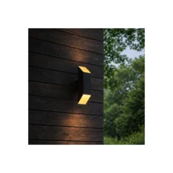 D'Lite Vägglampa Nura Aluminium Svart Up & Down 7W 250lm - 830 Varm Vit | IP44