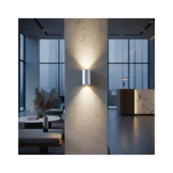 D'Lite Vägglampa Vossem Silver Up & Down | Passande för 2x GU10
