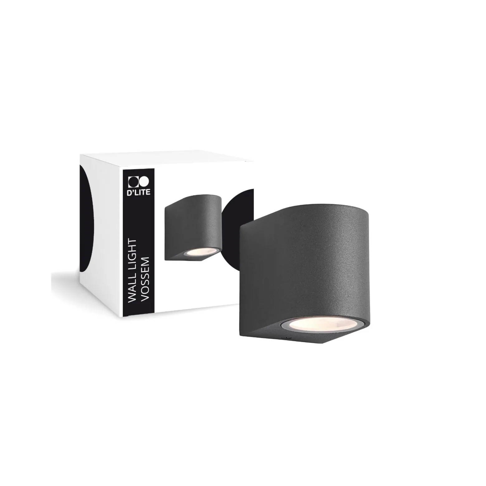 D'Lite Vägglampa Vossem Svart | IP54 - Passande För 1x GU10