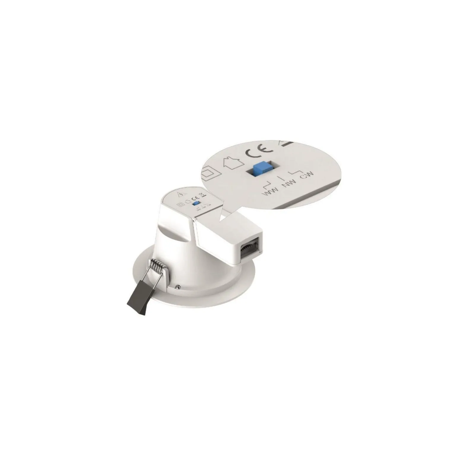 Dotlux LED Downlight Cirkel Vit 21W 2650lm 90D - 830-857 CCT | 228mm - Utskärning 210mm - UGR <19 - Dali Dimbar - Exkl. Drivdon