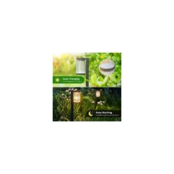 Dubbelpack 2x Interlight Spik Ljus Solar Trädgård Lykta Svart 1W 40lm - 830 Varm Vit | incl. Batteri