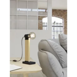 Eglo Bordslampa Bailrigg Stål Svart Trä | Passande För 1x E27