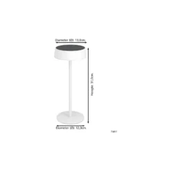 Eglo Bordslampa Simeri Solar Stål Vit 3W 250lm - 830-860 Justerbar Vit | IP44 - Touchdimmerbar - USB-C