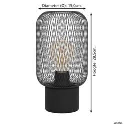 Eglo Bordslampa Wrington Stål Svart | Passande För 1x E27