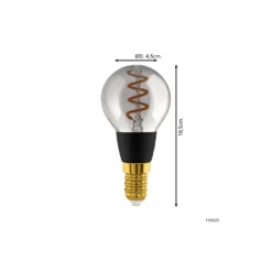 Eglo Connect.Z Smart LED Boll E14 Filament Smokey 4W 150lm - 820 Extra Varm Vit | Dimbar - Ersättare 15W