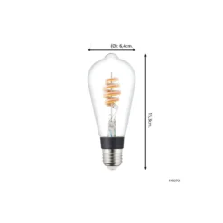 Eglo Connect.Z Smart LED Edison E27 Filament Klar 4.9W 400lm - 830 Varm Vit + RGB | Dimbar - Ersättare 40W