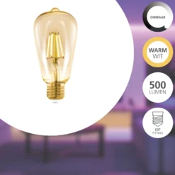 Eglo Connect.Z Smart LED E27 Edison Filament Klar 4W 500lm - 822 Extra Varm Vit | Dimbar - Ersättare 40W