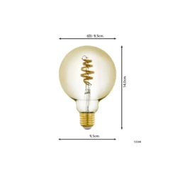 Eglo Connect.Z Smart LED Globe E27 Filament Ambar 4.9W 360lm - 827-865 Justerbar Vit | Dimbar - Ersättare 25W