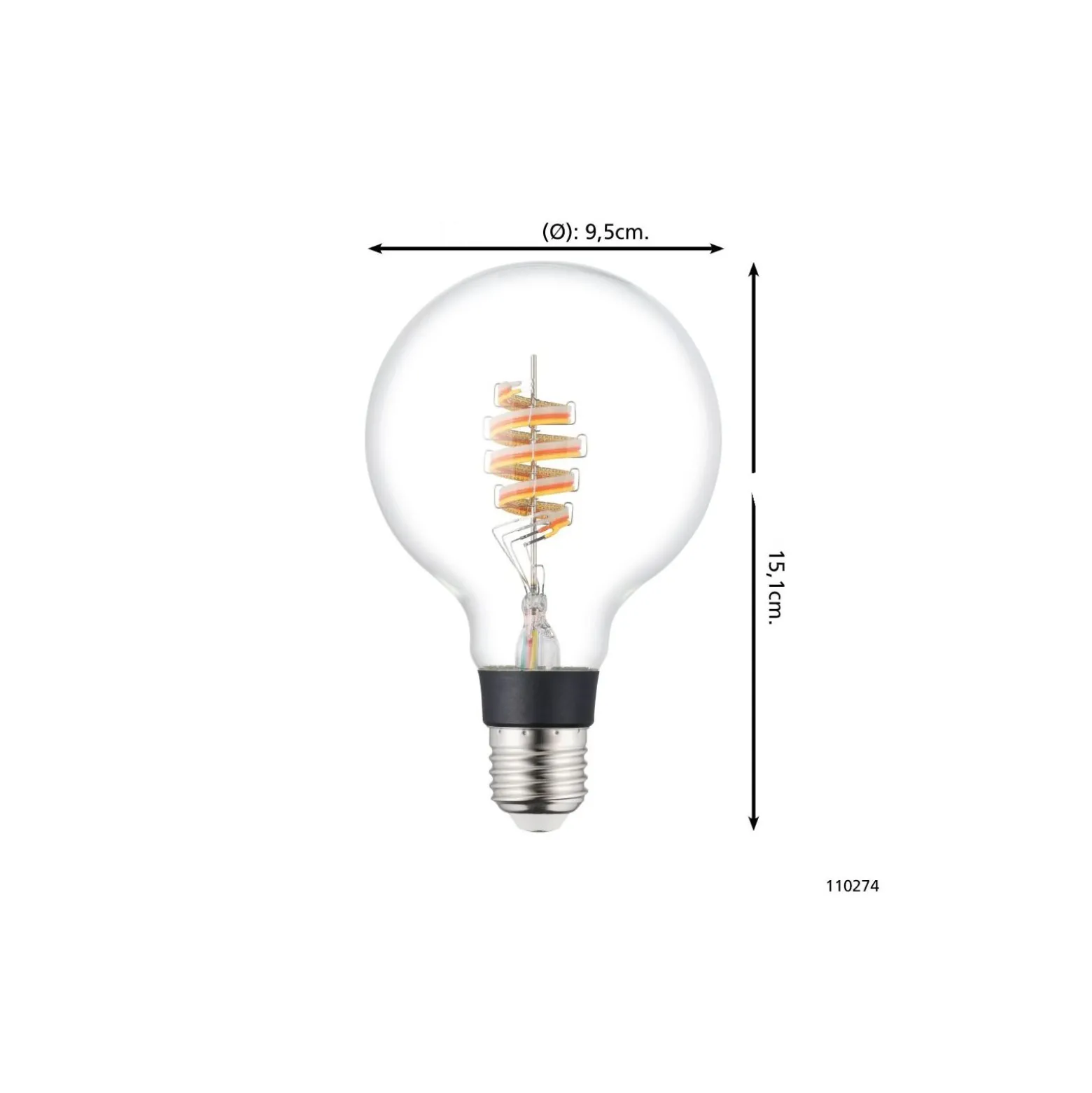 Eglo Connect.Z Smart LED Globe E27 Filament Klar 4.9W 400lm - 830 Varm Vit + RGB | Dimbar - Ersättare 40W