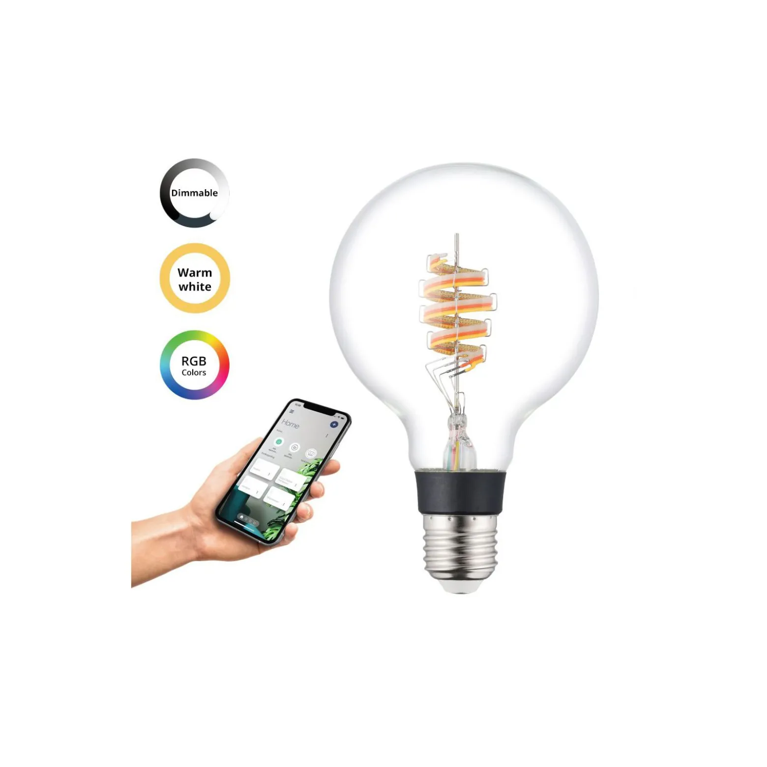 Eglo Connect.Z Smart LED Globe E27 Filament Klar 4.9W 400lm - 830 Varm Vit + RGB | Dimbar - Ersättare 40W