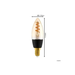 Eglo Connect.Z Smart LED Kronljus E14 Filament Ambar 4.9W 320lm - 827-865 Justerbar Vit | Dimbar - Ersättare 25W