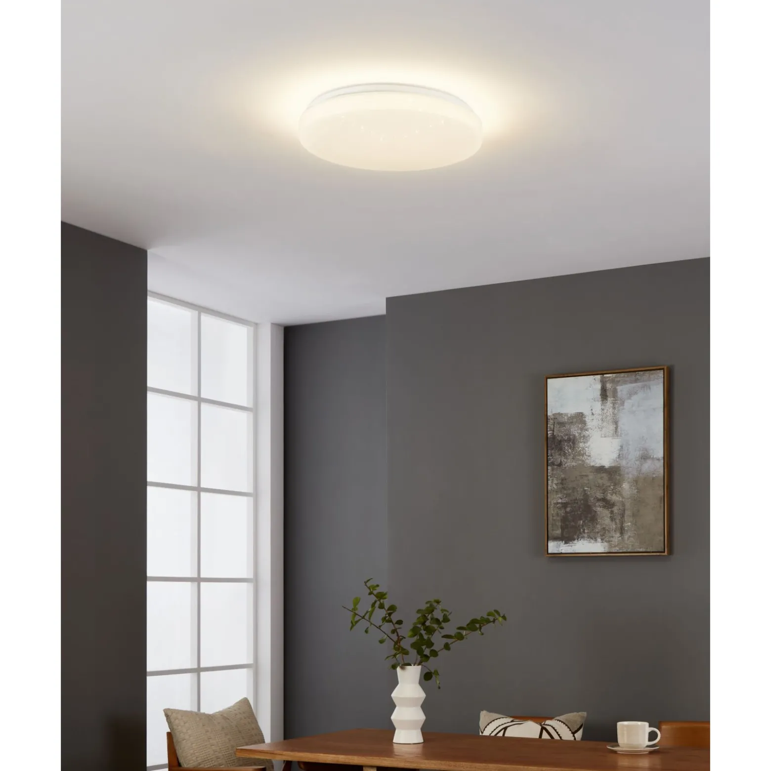 Eglo Connect.Z Smart Taklampa Totari-Z Stål Vit 4W 540lm - 827-865 Justerbar Vit | 380mm - IP44 - Dimbar