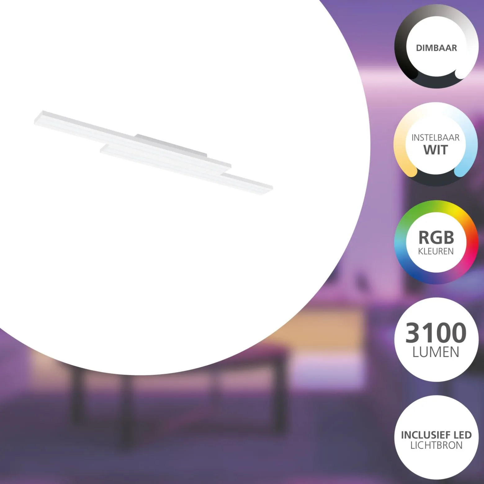 Eglo Connect.Z Smart Taklampa Saliteras-Z Stål Vit 10W 1550lm - 827-865 Justerbar Vit | Dimbar