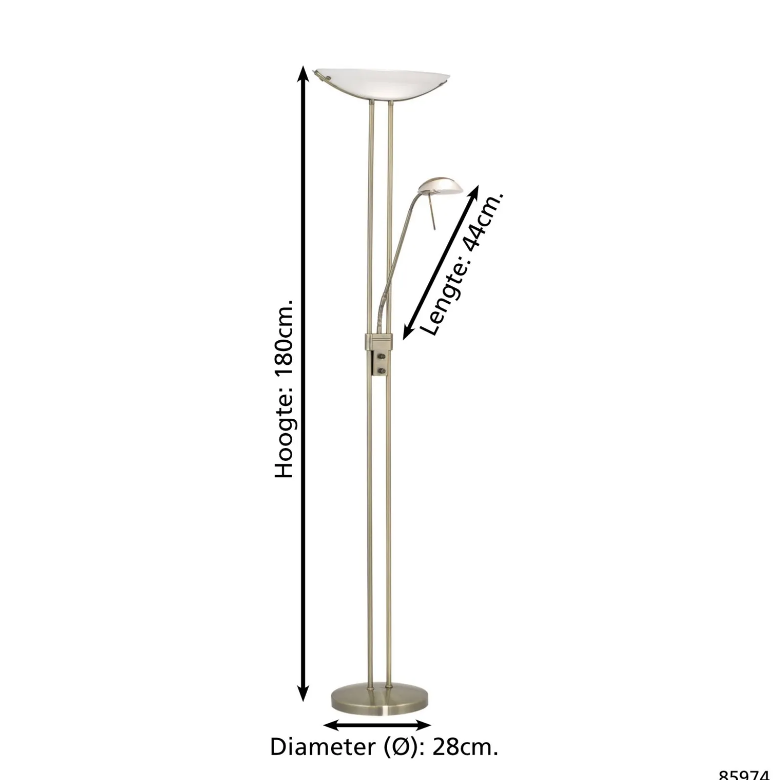Eglo Golvlampa Baya Stål Guld | Passande För 1x R7s och 1x G9