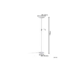 Eglo Golvlampa Conivarino Stål Vit 30.5W 3150lm - 827 Extra Varm Vit | Dimbar