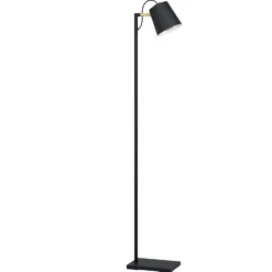 Eglo Golvlampa Lacey Stål Svart Trä | Passande För 1x E27