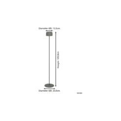 Eglo Golvlampa Roccanova-L Solar Stål Grön 2W 270lm - 830 Varm Vit | IP44 - Touchdimmerbar - USB-C