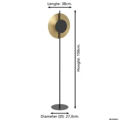 Eglo Golvlampa Tocina Stål Svart 11W 1300lm - 830 Varm Vit
