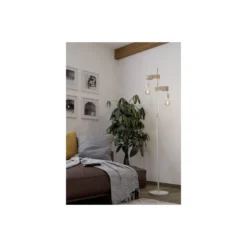 Eglo Golvlampa Townshend Stål Vit Trä | IP20 - Passande för 2x E27