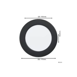Eglo Infälld Spot Badrumsbelysning Fueva 6 Plast Svart 6.3W 720lm - 827-840-865 CCT