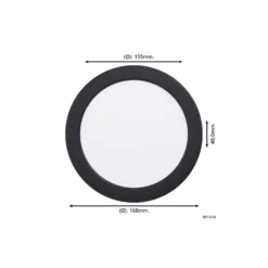 Eglo Infälld Spot Badrumsbelysning Fueva 6 Plast Svart 10.5W 1200lm - 827-840-865 CCT