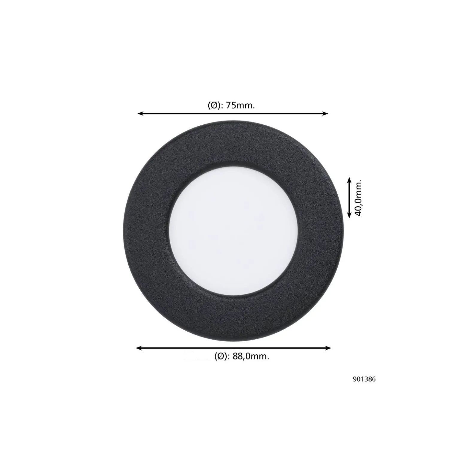 Eglo Infälld Spot Fueva 6 Plast Svart 3.7W 450lm - 827-840-865 CCT