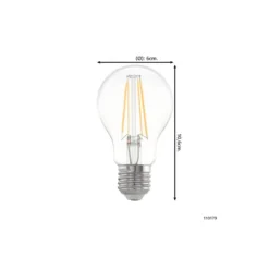 Eglo LED Päron E27 Filament Klar 7.3W 806lm - 827 Extra Varm Vit | Dimbar - Ersättare 60W
