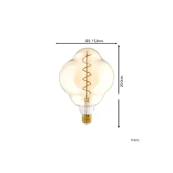Eglo LED Special E27 Filament Ambar 4W 200lm - 820 Extra Varm Vit | Dimbar - Ersättare 25W