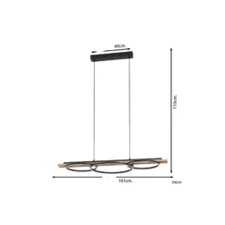 Eglo Pendellampa Boyal Trä Svart, Rostig 40.5W 3600lm - 830 Varm Vit | Dimbar