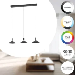 Eglo Pendellampa Conomavilla-Z Stål Svart 7W 1000lm - 827-865 Justerbar Vit | Dimbar