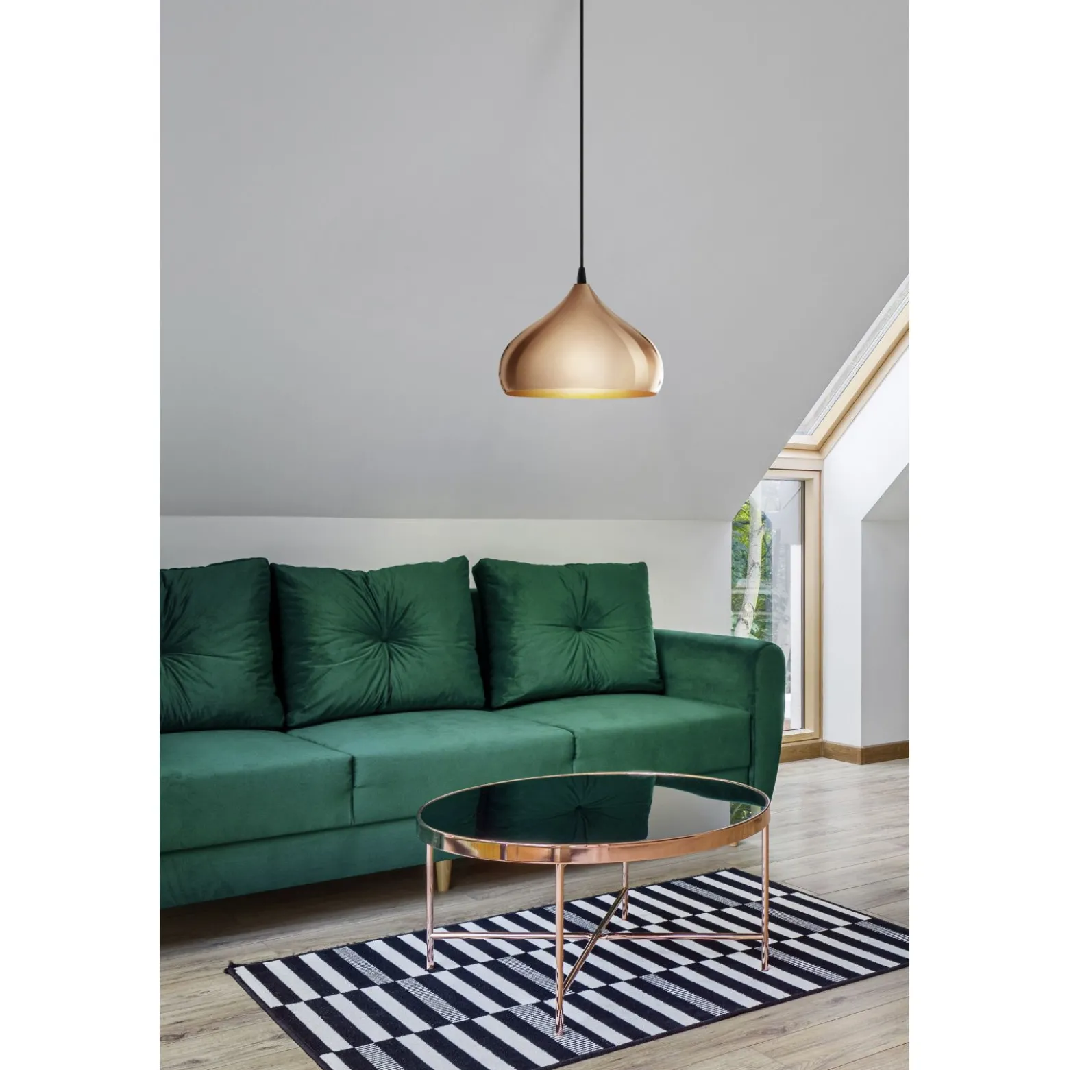 Eglo Pendellampa Hapton Stål Koppar | 290mm - Passande För 1x E27