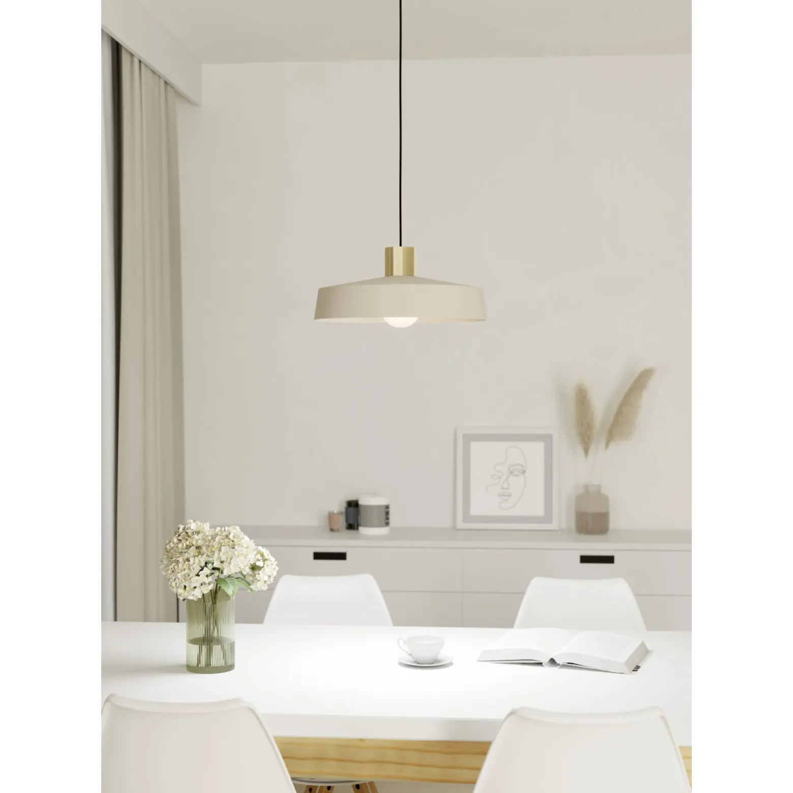Eglo Pendellampa Valdiola Stål Beige | 360mm - Passande För 1x E27